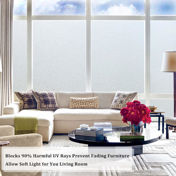 Privacy Window Film Frosted Non-Adhesive Static for Bathroom Deco