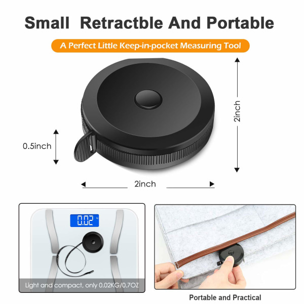 Soft Tape Measure Retractable Measuring for Body Fabric Sewing Ta