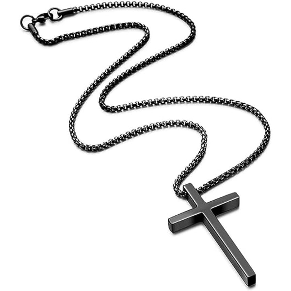 Cross halsband för män, rostfritt stål kors hänge halsband för män hänge