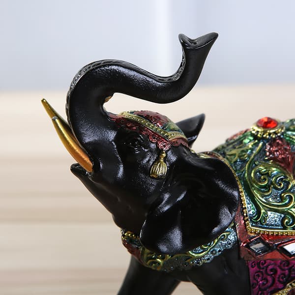 Sett med 2 stk Harpiks Elefant Statue, Dekorasjon, Elefant Figur