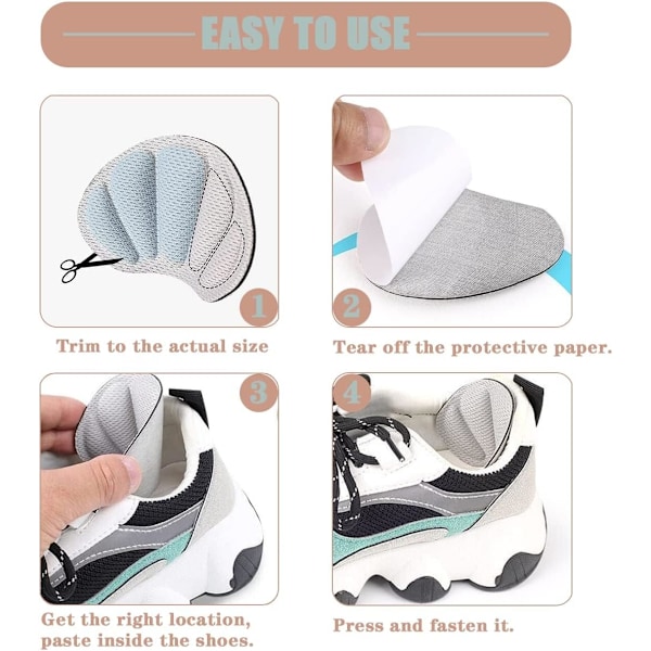 6 par Heel Pads, Skoskydd för Män och Kvinnor, Hälkuddar, Tjocka, Självhäftande, för Bakre Häl, För Stora, Läder, Svart, G