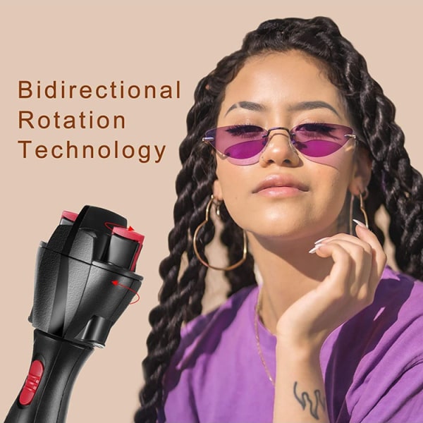 Stylingprodukter Automatisk flettemaskin, Elektrisk flettemaskin Curler, 360 graders roterende hårklipshode for hår DIY, Magic Roll Styling Tool (USB)