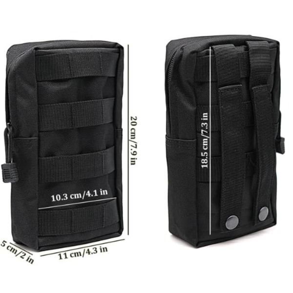 2 st Taktisk Molle-ficka Militär Midjeväska EDC-ficka för Vandring Trekking Camping Taktisk Molle Sub Abdominal Bärväska med Kardborreband för Ve
