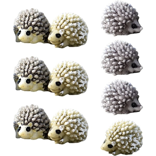 10 kpl Miniature Hedgehog -koristeita, Fairy Garden Miniature Hedgeho