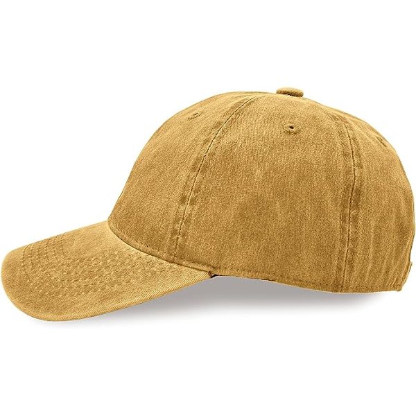 Baseball Cap, Vasket Bomull Sport Utendørs Justerbar Peaked Cap