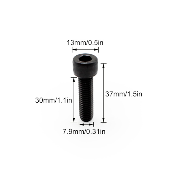 M8 Pultti, 10 Kappaletta M8 Ruuvi, Musta Ruostumaton Teräsruuvi, Hiiliteräs Kuusiopultti M8 x 30 mm, Hienoa Työtä, Soveltuu Teollisuuteen ja Mekaniikkaan