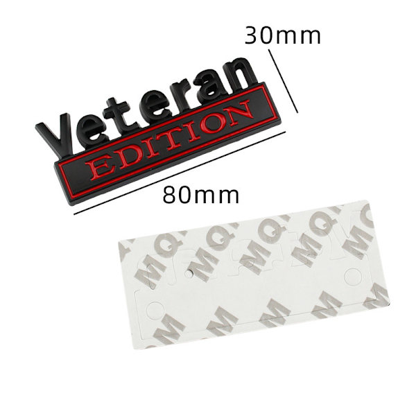 Veteran Edition -auton tarraemblem, auton tarra 3D-kohoutetut kirjaimet