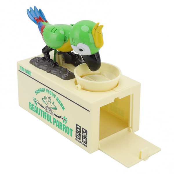 Myntsparingsboks for barn i dyreform, robot-pengboks, grønn