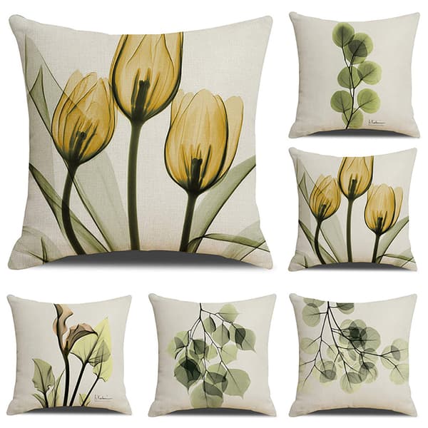 Sæt med 6 stk. smukke pudebetræk 45X45cm bløde dekorative sofa puder