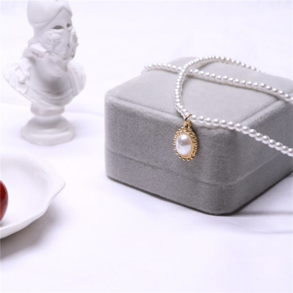 Boho 2 Tier Pearls Chunky Halsband Bal för Kvinnor och Flickor
