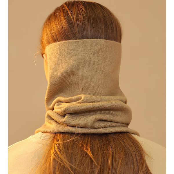 Enfärgad kallsäker mask pullover halsduk för kvinnor i höst en