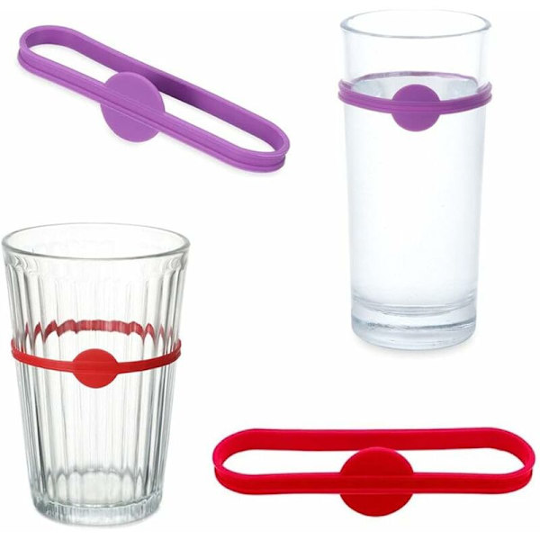 Drikke markører 24 stk gjenbrukbare silikon drikke markører. Glass