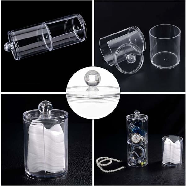 Bomullsdottbeholder Bomullsdottdispenser Plast Bomullsdottbeholder Transparent