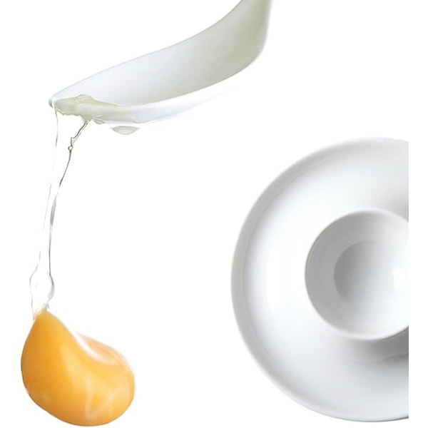 4 Stk. Porselen Eggkopp Eggeholder, Hvit Keramisk Eggkopp, Frokost Eggkoppbrett, Egnet for Hjemmekjøkken Restaurant Baking (Hvit)