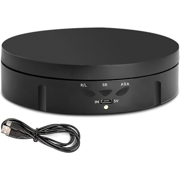 Elektrisk roterende dreieskive, 146mm intelligent elektrisk roterende displaybord med 3 justerbare hastigheter og vinkel, brukt (svart)