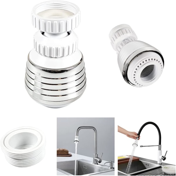 Aerator, Jet-aerator for artikulert dobbel stråle kjøkkenkran, hånddusj for vask og vannsparing Vask, med adapter