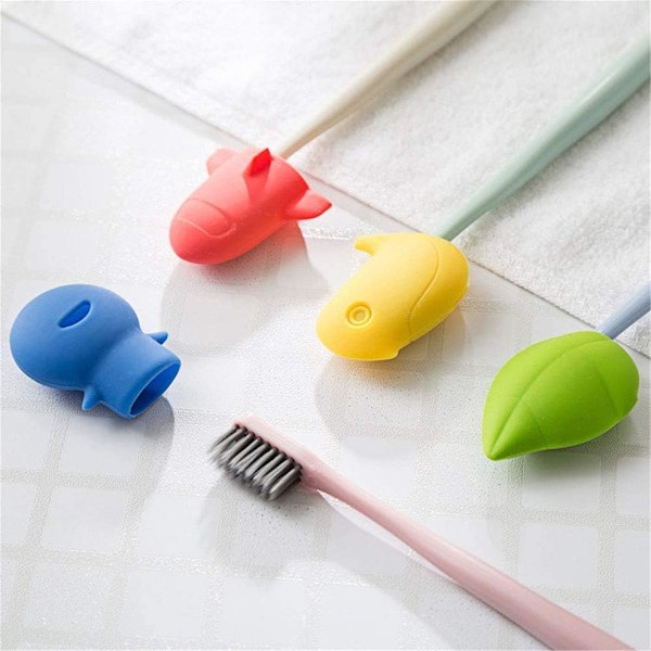 Travel Toothbrush Head Cover,Silicone Antibacterial Toothbrush Protect Case (Pack of 4)