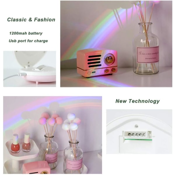 Rainbow Projector Night Light Rechargeable Shell Shaped Perfect f