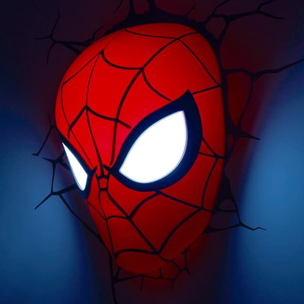 3DLight Marvel Spiderman Mask 3D Deco Light, Muovi, Punainen