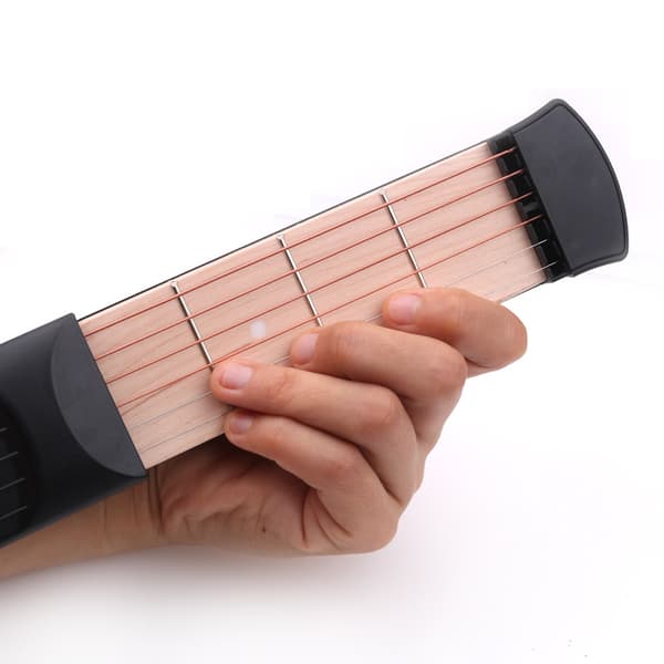 6-pin fickakustisk gitarrtränare fingerövningsapparat, bärbar gitarr