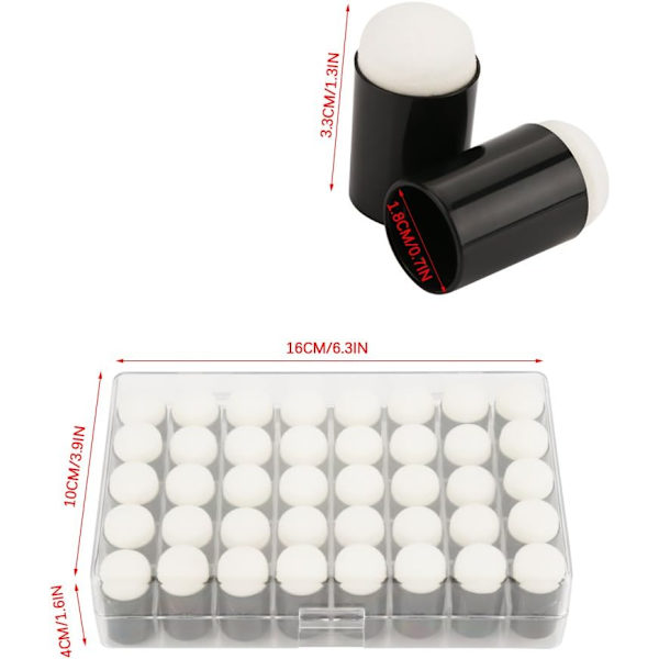 40 stk svampfingerdauber for maling, tegning, blekk, håndverk, kritt