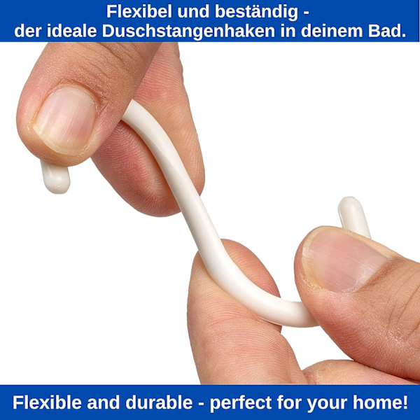 Vita duschdraperiringar, 12-pack, vita duschdraperikrokar
