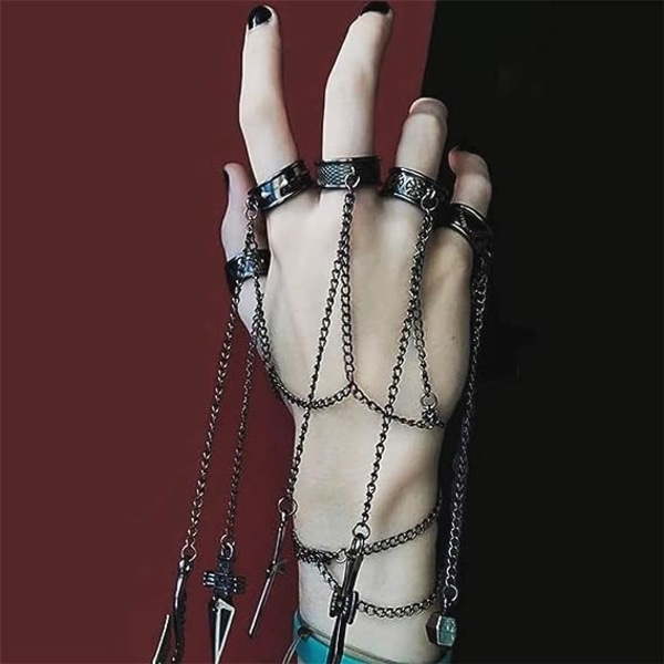 Cosplay Chain, Anime Armband Ring Tillbehör Five Finger Ring A
