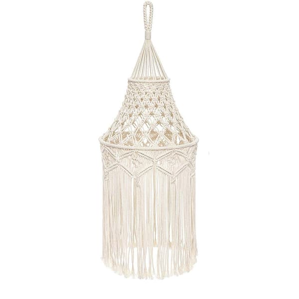 Macrame-lampeskærm Boho hængende pendellampeovertræk Moderne kontor
