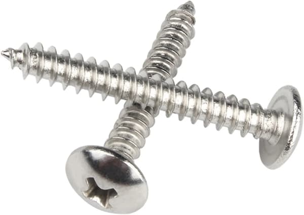 M5 x 16mm 100 stk. Rundhoved Træskruer 304 Rustfrit Stål Kryds