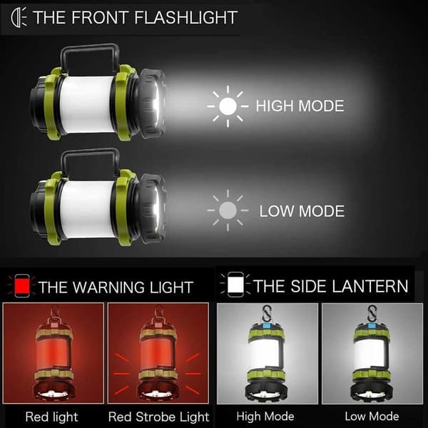 Campinglanterne, USB-oppladbar LED-campinglys, dimbar IP65