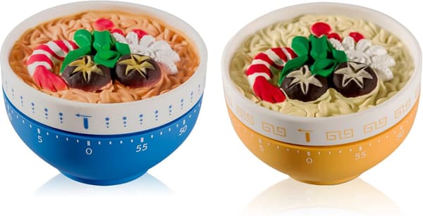 2-pak søte kjøkkentimere, 100 % mekanisk eggtimer (nudler)