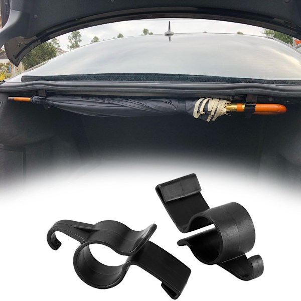 Universal Multifunctional Car Small car hook hanger，umbrella holder-2pack，black