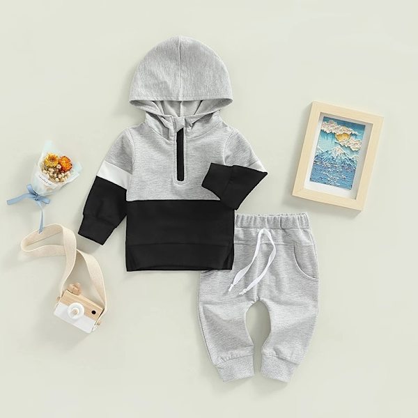 Børne Toddler Baby Pige/Dreng Tøj Langærmet Colorblock Hoodie