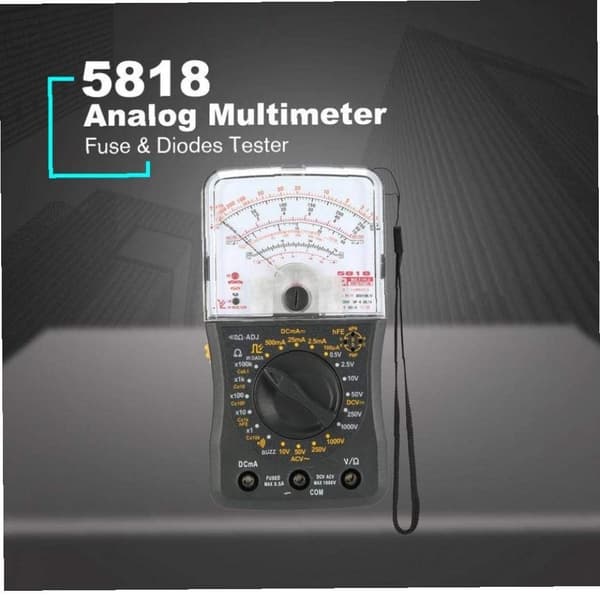 Mini Bærbar Analog Multimeter AC/DC Voltmeter Amperemeter Resistans Kontinuitet Kapasitans Sikring & Diodetester