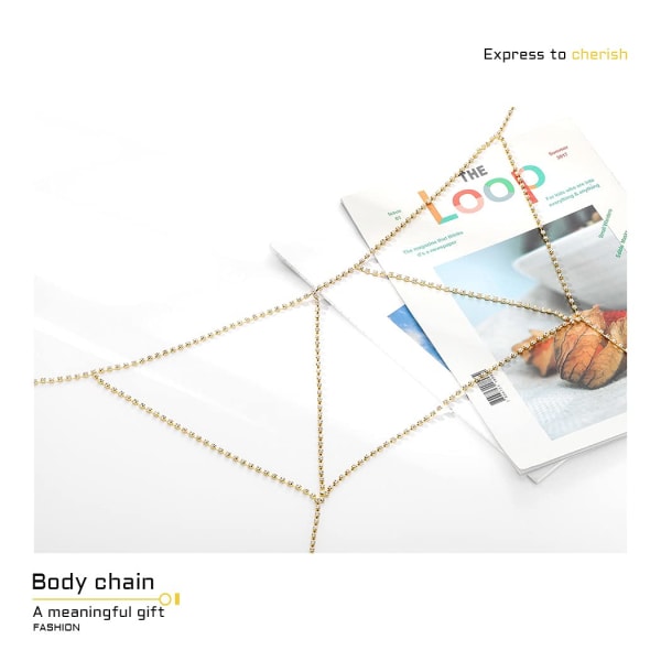 BH-kæder Criss Cross-kæde Bryst Halskæde Strass Krop Kæde