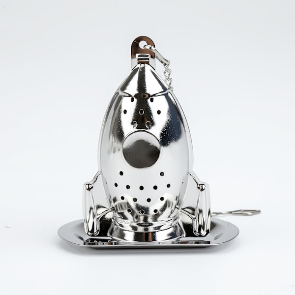 Te-infuser i rustfrit stål, løsbladste-si, raketformet krydderurtefilterdiffuser