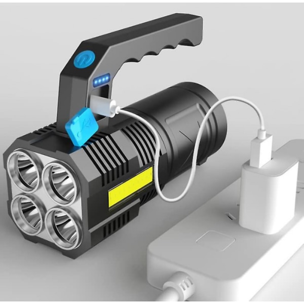 Rechargeable Cob Waterproof Working Flashlight And 4 Mode Portable Emergen