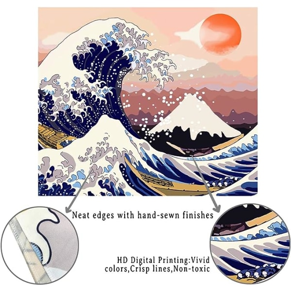 Den stora vågen gobeläng, Mount Fuji vägg gobeläng, japanska hav