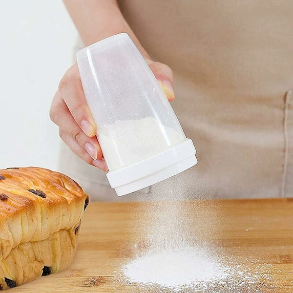 Plastmjölsskakare Bakning, 2 st Bakmjölssil, Plastmjölsiktkoppar, Manuell mjölsskakare, för mjöl, peppar, kakaopulver, socker, salt, chokladpulver