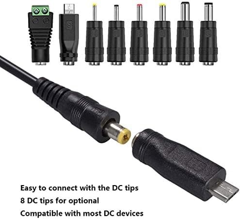 30W UK 2A & 2000mA Universal AC/DC Multi-Function Switching Adapter, 100-240V til 3V, 4.5V, 5V, 6V, 7.5V, 9V, 12V, USB-port inkludert 8 adaptertips til