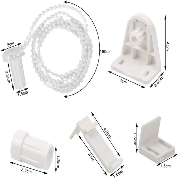 2 sæt rulleblind tilbehør (15mm/PVC/ingen boring) Fast rulleblind