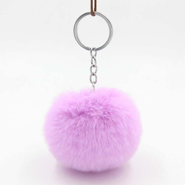 1 stk. nøglering nøglering tilbehør fluffy bil nøglering plys vedhæng