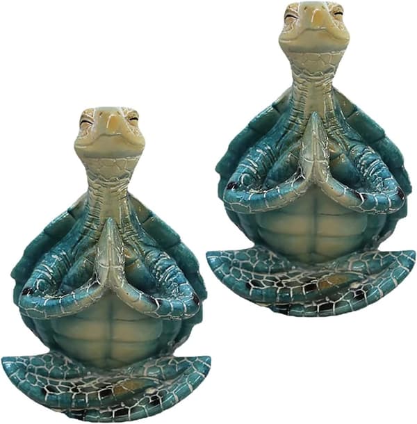 Havssköldpaddsmeditationsstaty, yogazenandligdekorförhemG