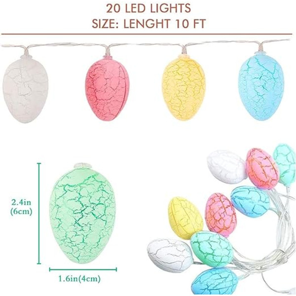 20 st, påskäggsdekorationer, påskäggs-LED-ljus, påskäggsljus.