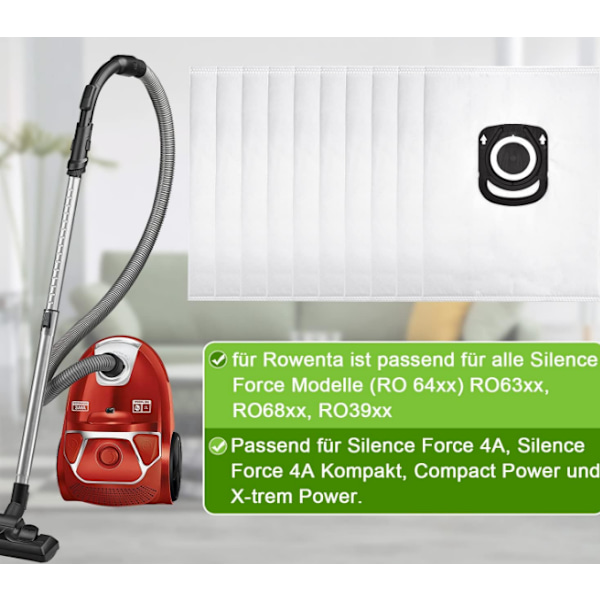 Støvsugerposer Pakke med 10 - For Rowenta Hygiene + ZR200520, For Rowen