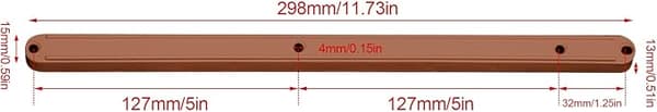 5 Par Skuffe-Skinner i Plastik til Skuffe - 298mm - Brun