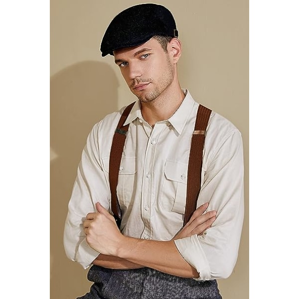 Beret Cap for Men Summer Mesh Breathable Drawstring Hat Newsboy F