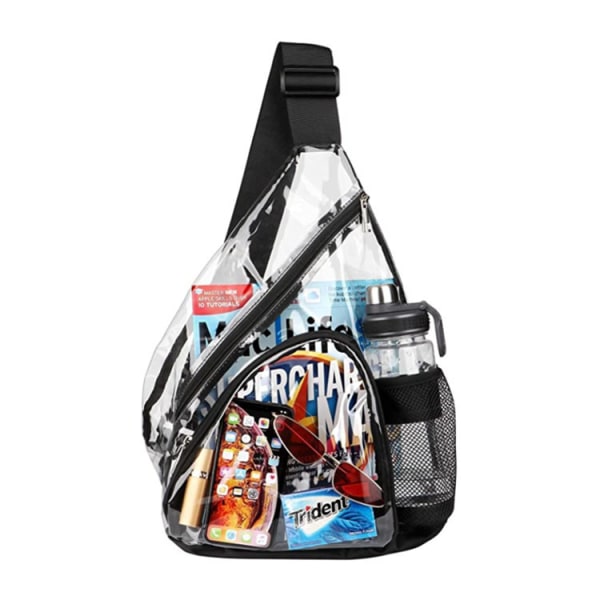 Genomskinlig PVC-slingväska - Stadion godkänd genomskinlig axelväska crossbody B