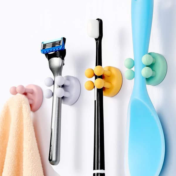 Multifunktionel silikone tandbørsteholder, vandtæt og selvklæbende