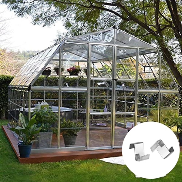 60 st Greenhouse Glasklämmor, Rostfritt Stål Växthus Glasfönster Fästklämmor